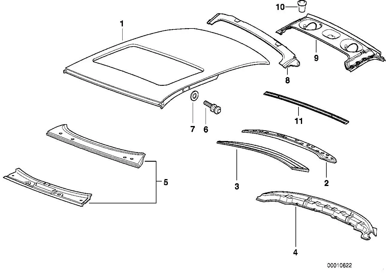 BMW Dachaussenhaut E36 41318122211