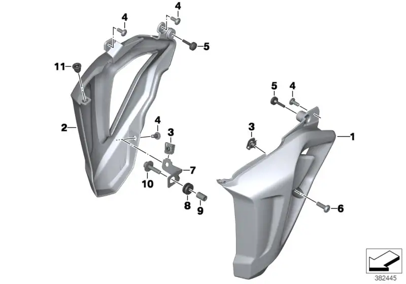BMW Kühlerabdeckung links K73 46638546357 - K73 / Bildposition 01