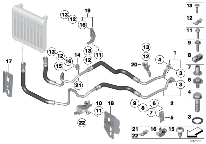 BMW Ölkühlerleitung Vorlauf F01 F02 F06 F07 F10 F11 F12 F13 17227589509
