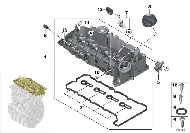 BMW Zylinderkopfhaube F39 F45 F46 F48 F54 F55 F56 F57 F60 1112858