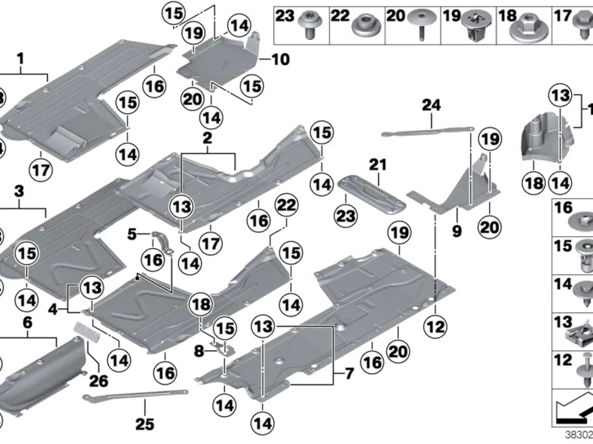 BMW Unterbodenverkleidung Mitte links F20 F21 F22 F23 F30 F31 F32 F33 F34 F36 51757241831