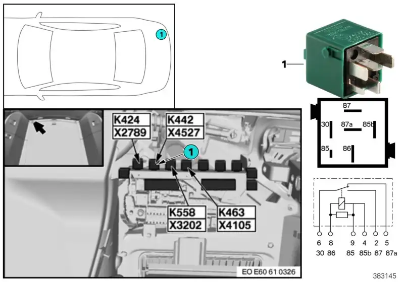 BMW Relais Wechsler kieferngrün E31 E32 E34 E36 E38 E39 E46 E60 E