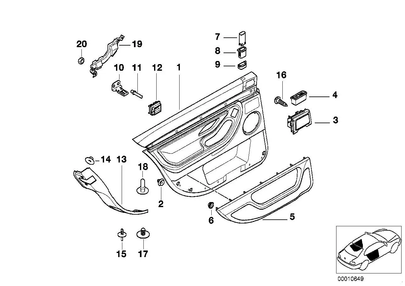 BMW Ascher Tür hinten links 51428179341 - Bildposition 03