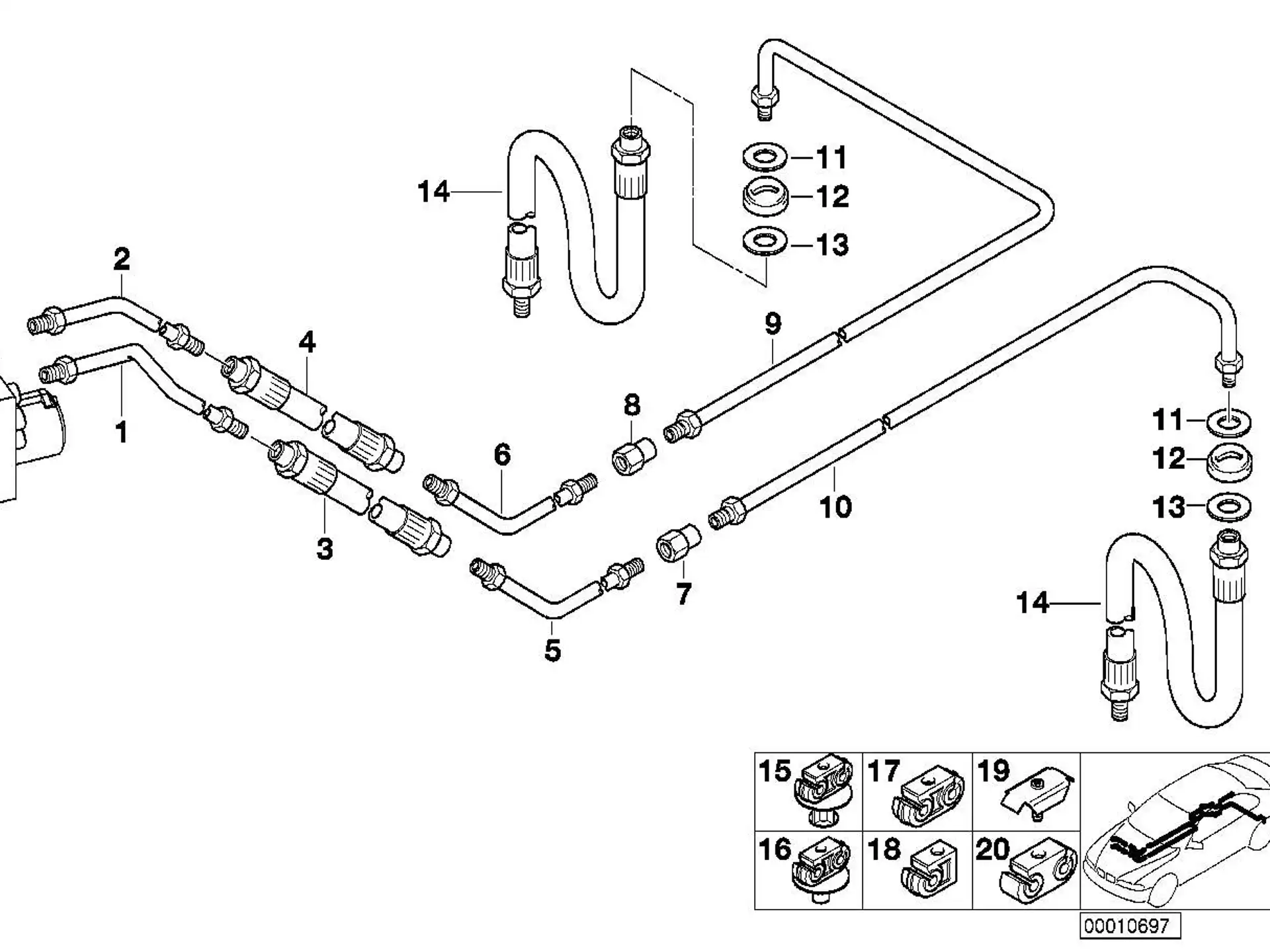 BMW Halter Bremsleitung 34321162878