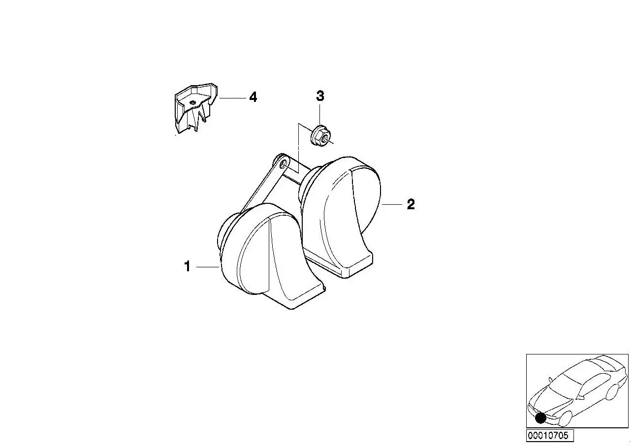 BMW Fanfare Tiefton E38 61337163976 - Bildposition 01