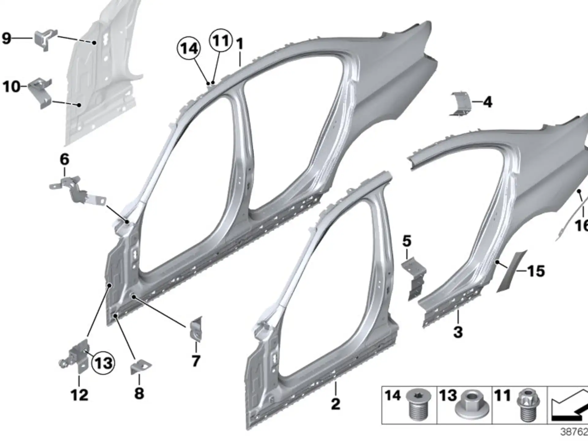 BMW Seitenwand hinten links F80 41008060247