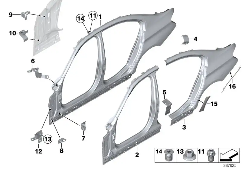 BMW Seitenwand hinten links F80 41008060247 - 3er F80