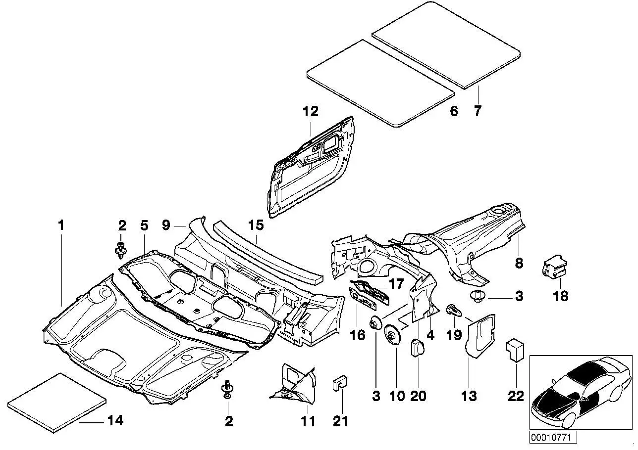 BMW Schallisolierung Mikrofiltergehäuse E38 51488160432 - 7er E38