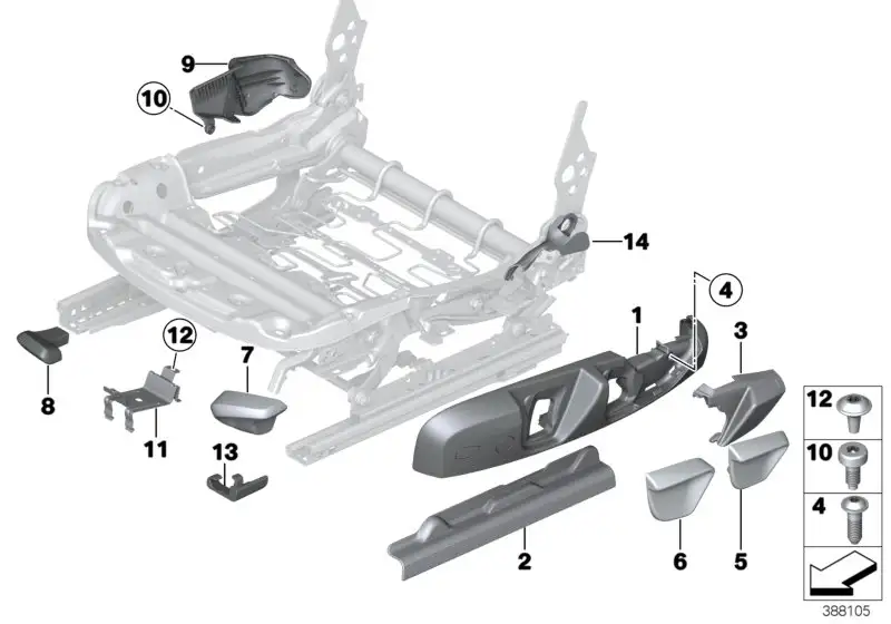 BMW Hebel Lehnenneigungsverstellung links F20 F21 F22 F23 F30 F31