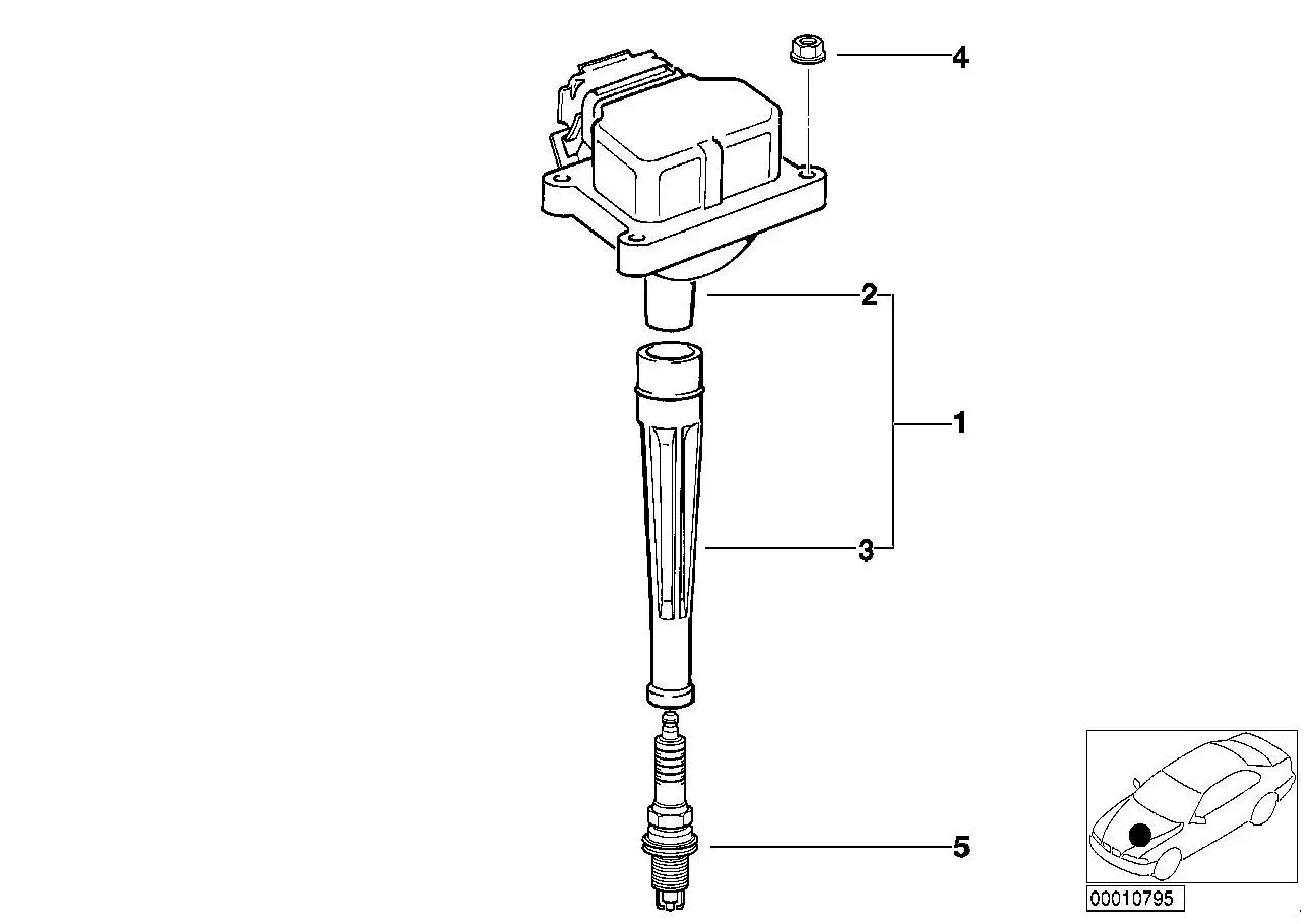 BMW Zündkerzenstecker E34 12131404101 - Bildposition 03