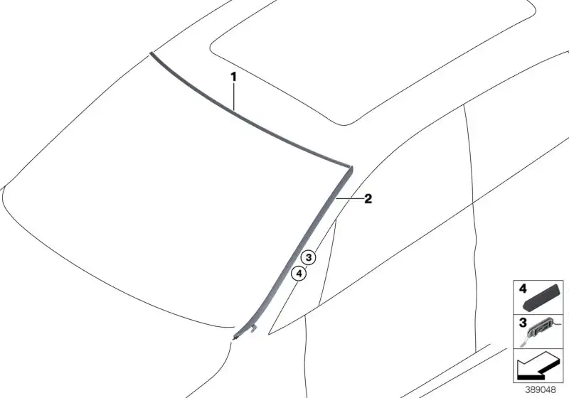 BMW Abdeckung Frontscheibe oben F45 51317301012