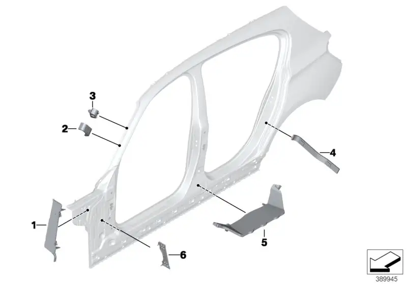 BMW Formteil Aufsatz Einstieg aussen F20 41007248643 - Bildpositi