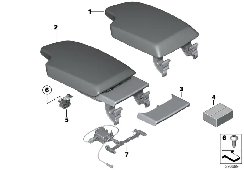 BMW Deckel Leder F30 F31 F32 F33 F34 F36 51169285131 - Bildpositi