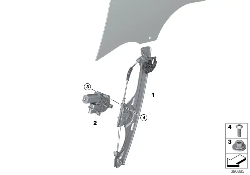 BMW Fensterheber ohne Motor vorne links F45 51337490191