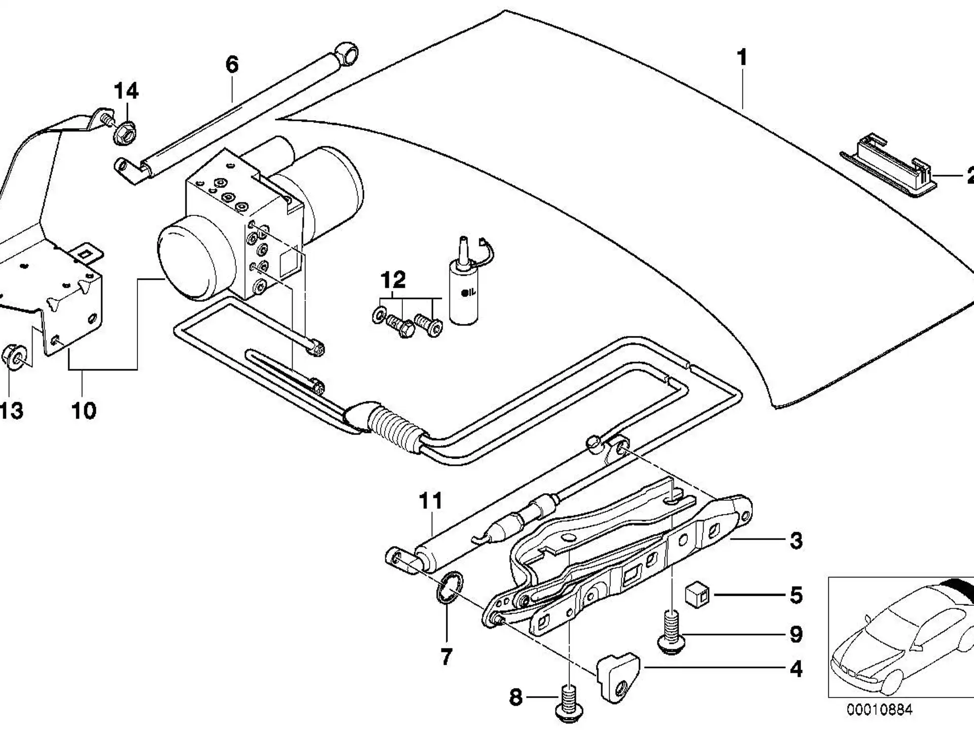BMW Scharnier Heckklappe links E38 41628398953