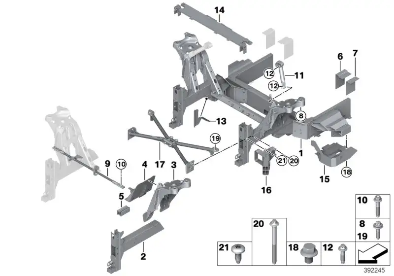 BMW Verstärkungsblech aussen links 39206868246 - Bildposition --