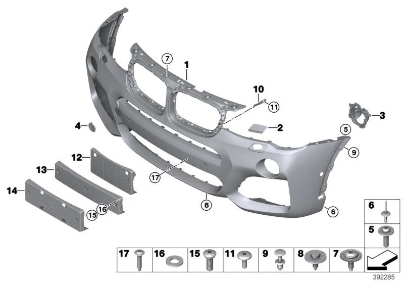 BMW Satz Abdeckung Blinddeckel grundiert F25 F26 51118070696
