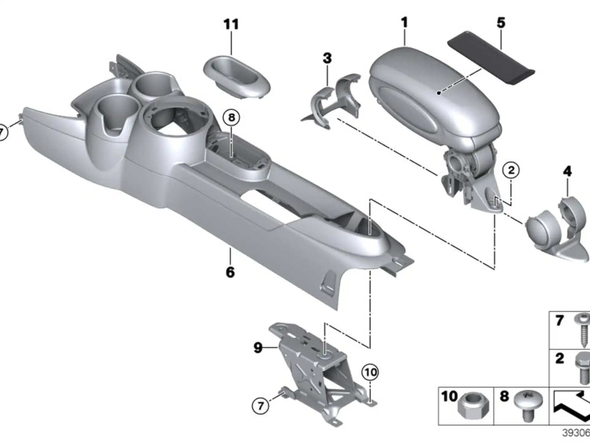 BMW Halter Mittelarmlehne F55 F56 F56E F57 51169266367