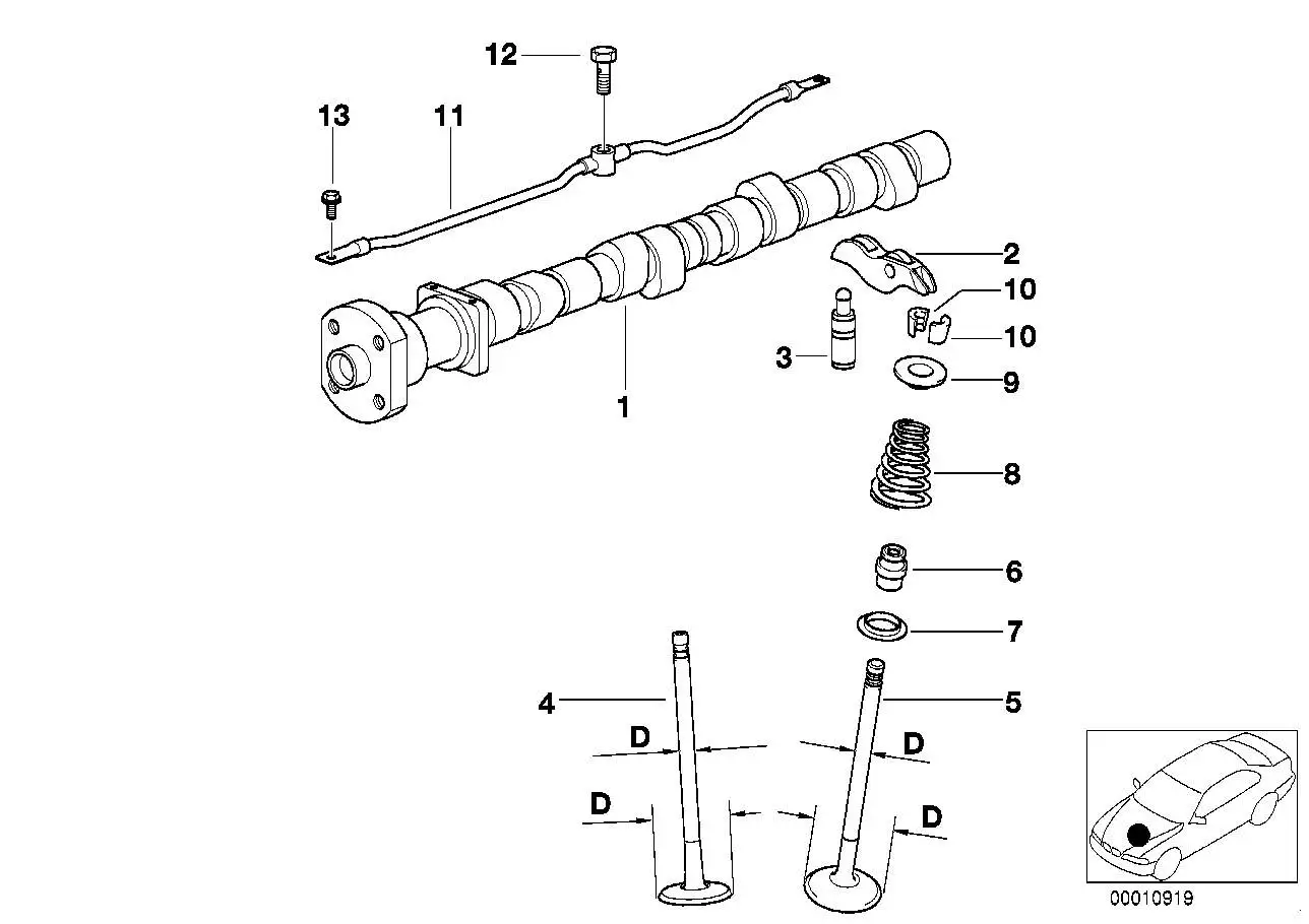 BMW Einlassventil mit Schaftaufmass +0,2mm E31 E34 E36 E38 E46 11