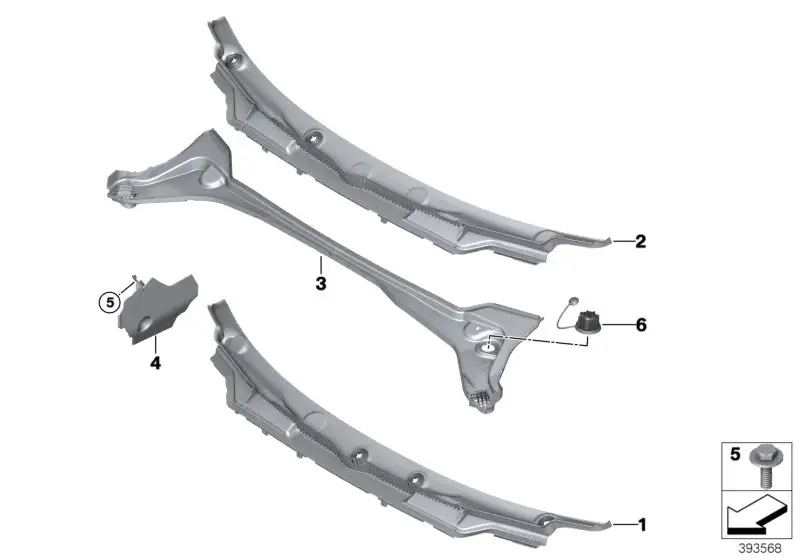 BMW Abdeckung Windlauf Teil 2 F45 F46 51717305497 - Bildposition