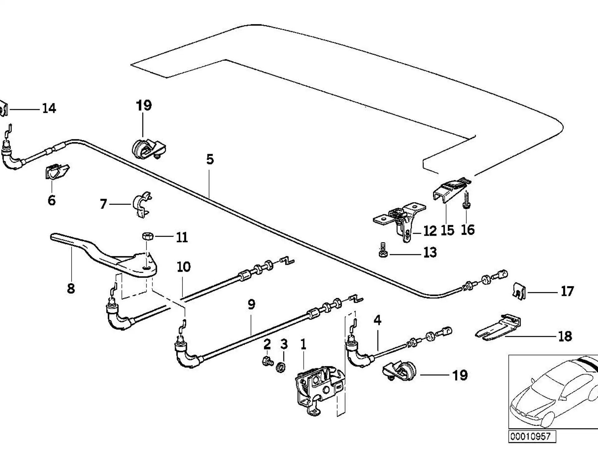 BMW Bowdenzug rechts E36 51258164856