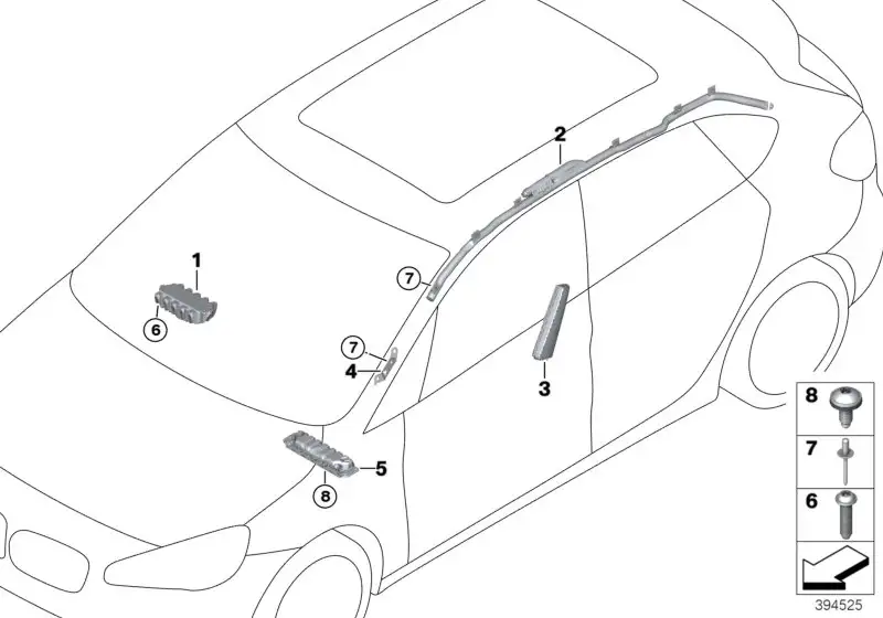 BMW Kopfairbag links F45 72127301295 - 2er F45