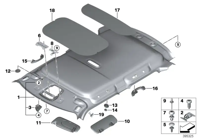 BMW Sonnenblende ohne Label rechts 51167342194 - MINI F55, MINI F