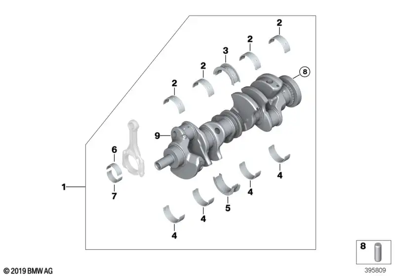 BMW Lagerschale gelb 11217580644 - Bildposition 02