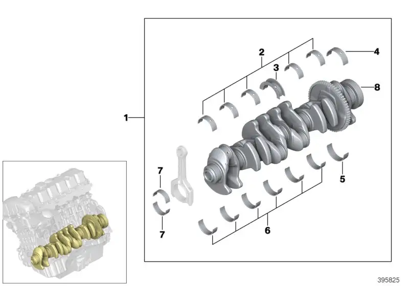 BMW Kurbelwelle ohne Lagerschalen E71 E82 E88 E89 E90 E91 E92 E93