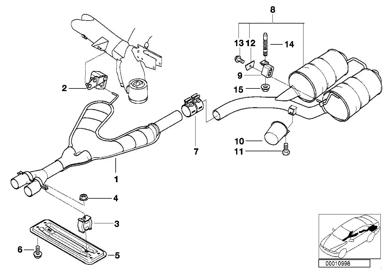 BMW Nachschalldämpfer E39 18107831970
