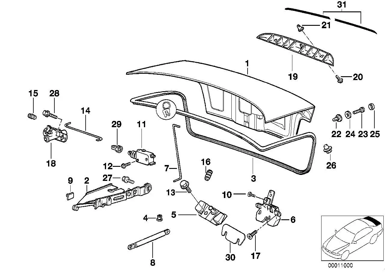 BMW Torxschraube für Kunststoff E31 E34 E36 E38 E39 E46 E52 E63 E