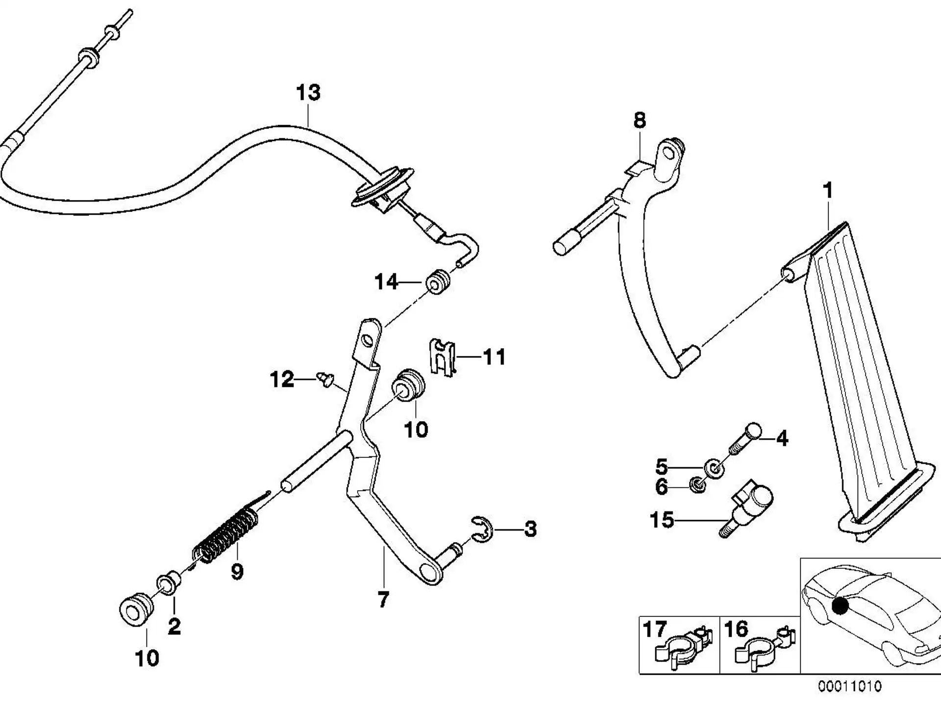 BMW Kick-Down-Schalter E31 E32 E34 E36 E38 E39 E46 35421181103
