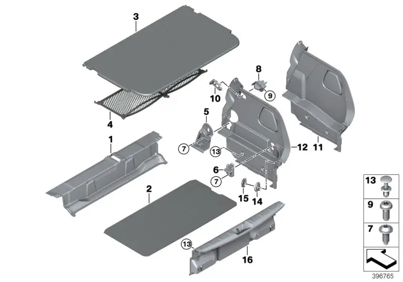 BMW Verkleidung Gepäckraum links F55 51477434547