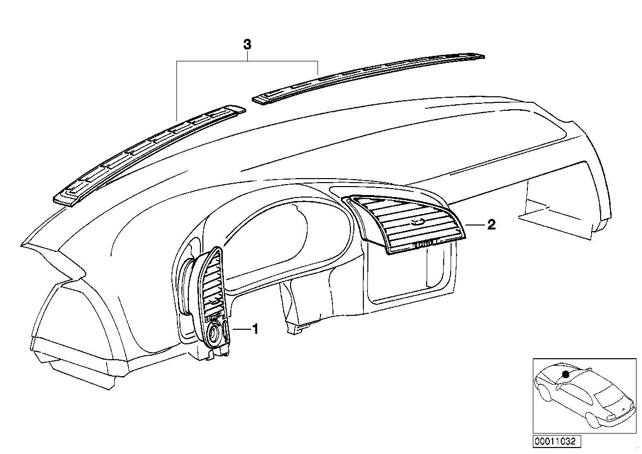BMW Frischluftgrill Mitte E36 64228363533 - Z3 E36
