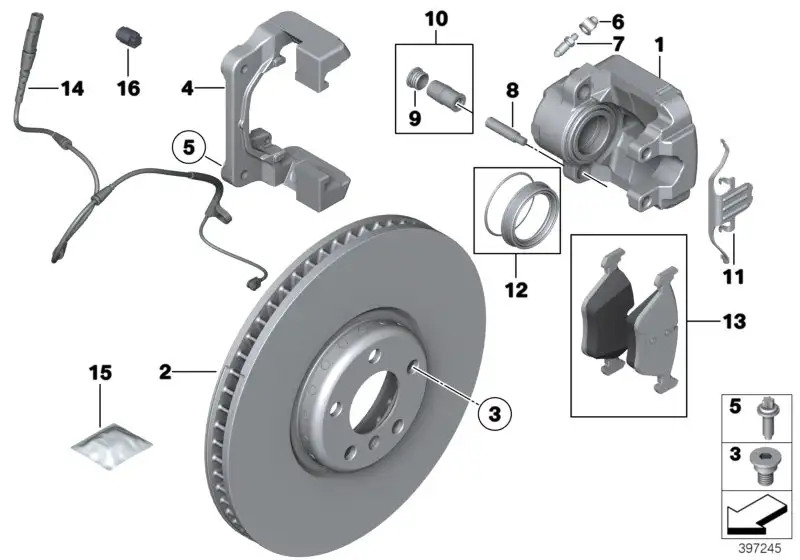 BMW Bremssattelgehäuse links E70 E71 F15 F16 F26 34116776783 - Bi