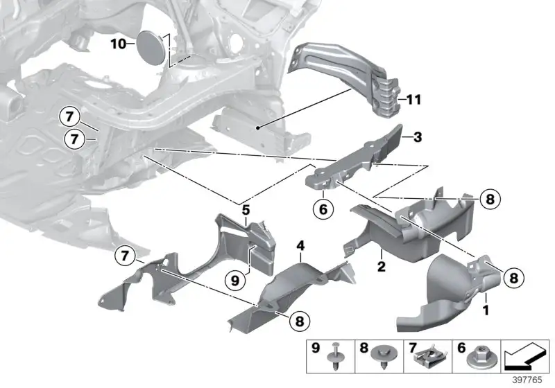 BMW Abdeckung Lenkungsaggregate hinten links F20 F21 F22 F23 F30