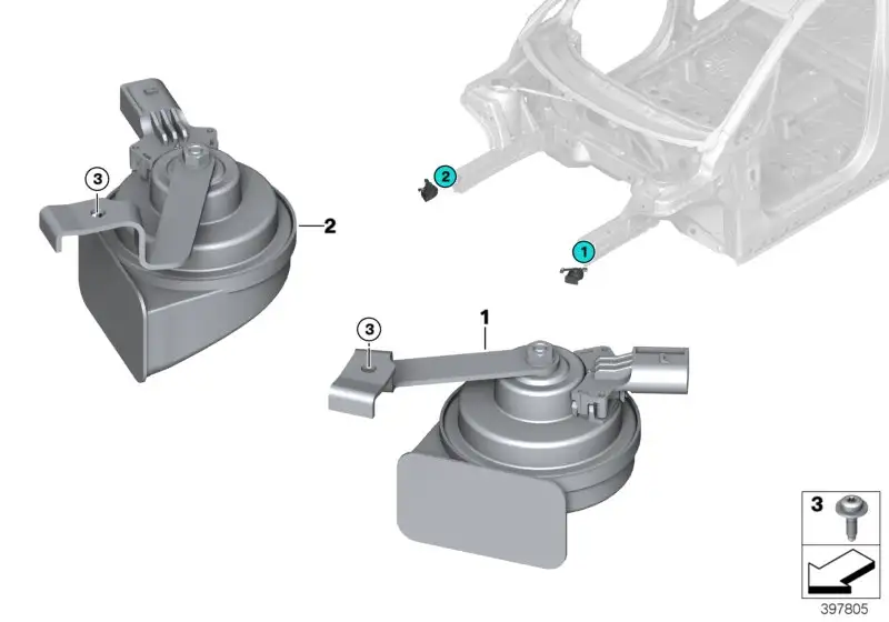 BMW Fanfare Tiefton 61337332594 - Bildposition 01