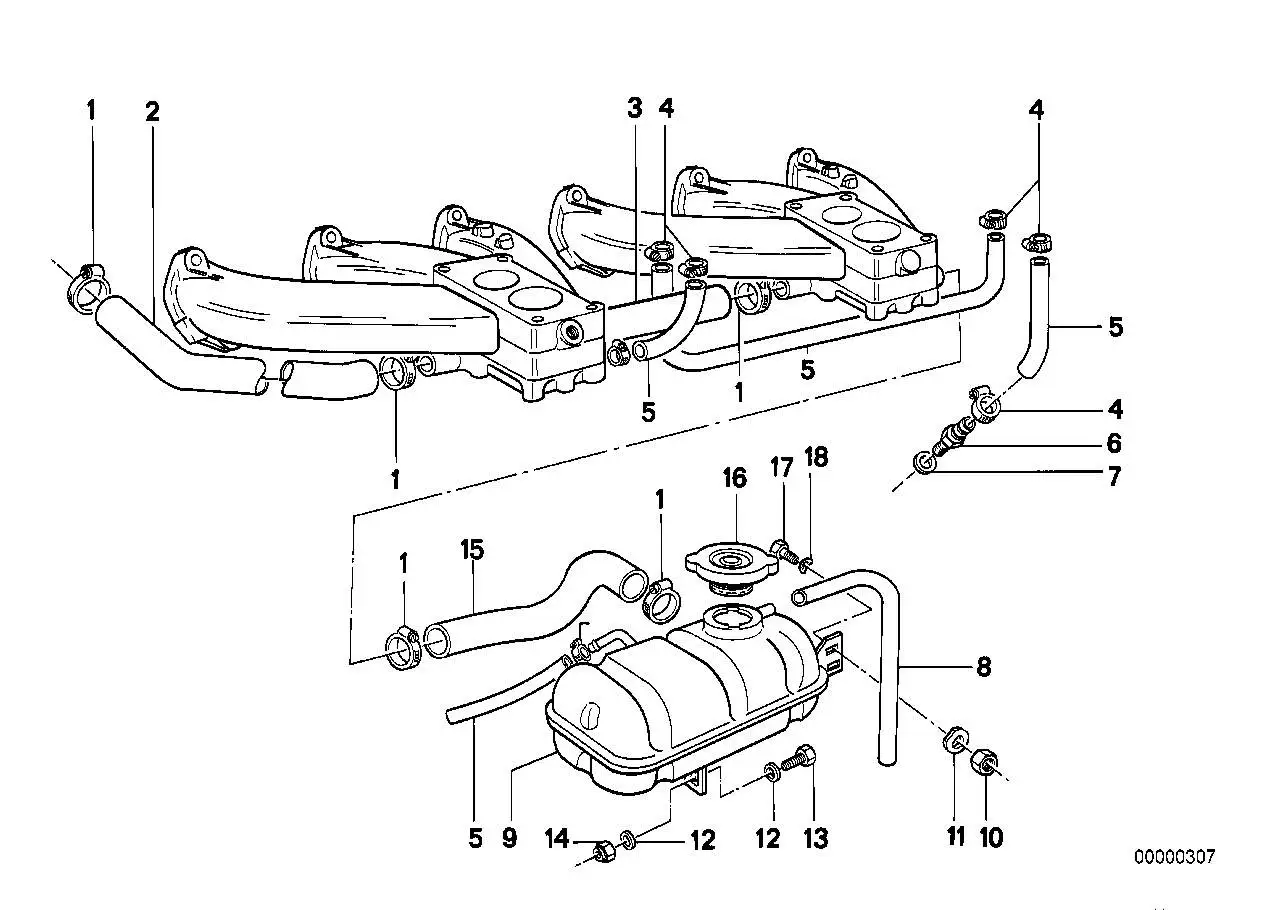 BMW Ausgleichsbehälter E12 E23 17111114743