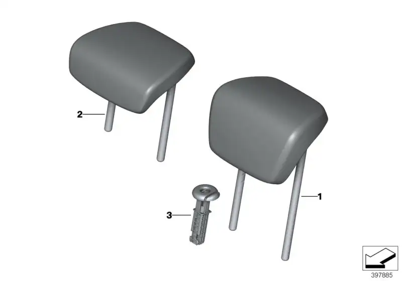 BMW Kopfstütze Alcantara F39 F45 F46 F48 52208061955