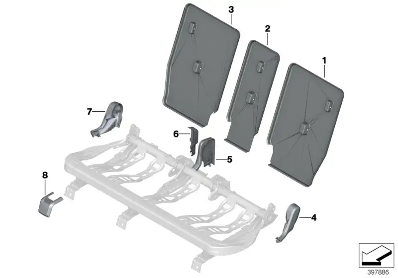 BMW Verkleidung Lehne links F39 F45 F48 52207381151
