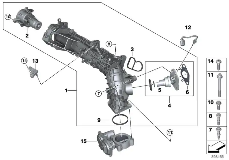 BMW Sauganlage-AGR mit Klappensteuerung R60 R61 11618573104