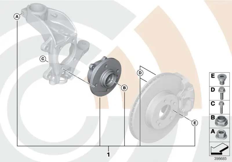 BMW Reparatursatz Radlager vorn R60 R61 31222444419 - MINI R60, M