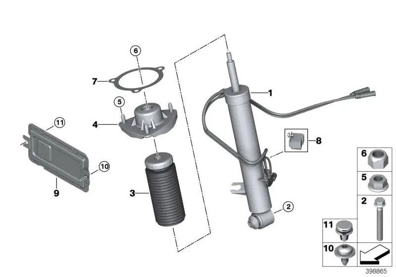 BMW Stossdämpfer hinten rechts F85 F86 33527856496