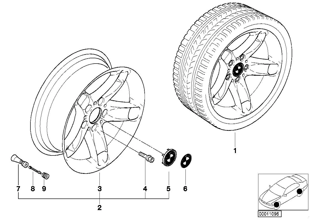 BMW Alufelge Sternspeiche 49 8Jx17 ET20 5er E39 
