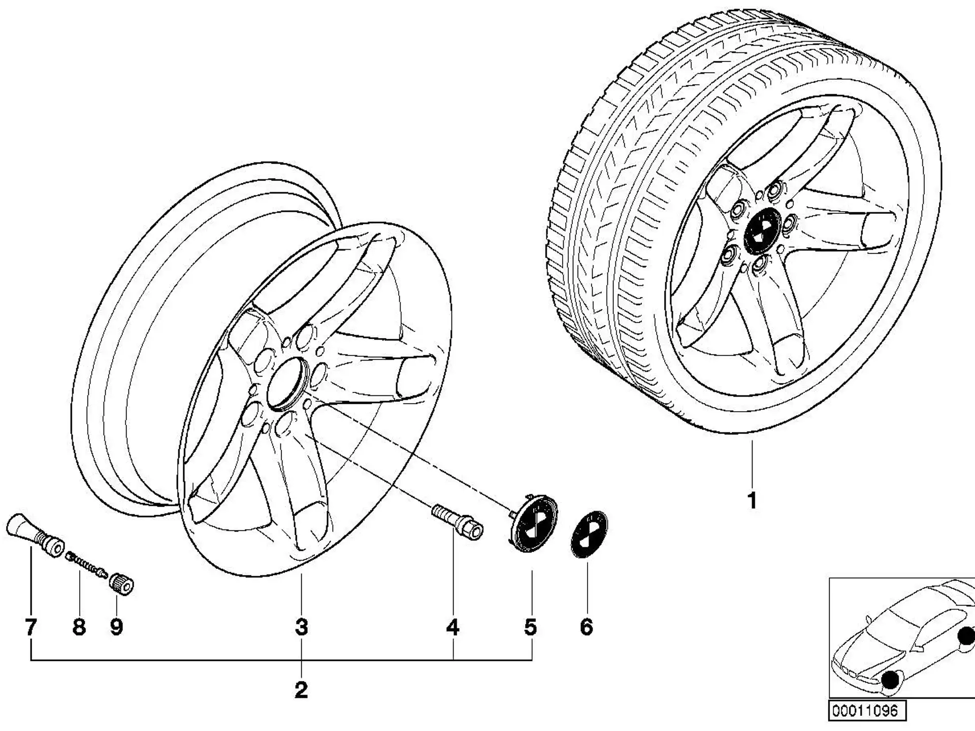 BMW Alufelge Sternspeiche 49 8Jx17 ET20 5er E39
