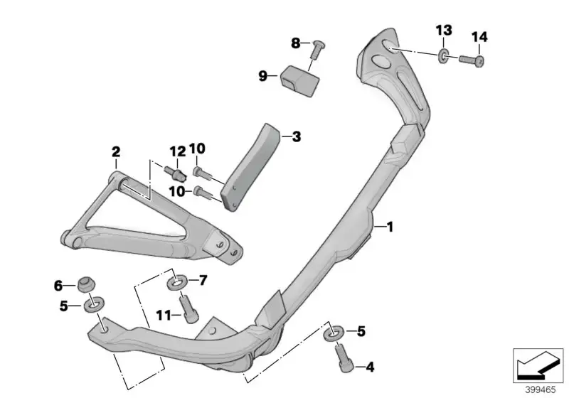 BMW Kofferhalter links 46542328605