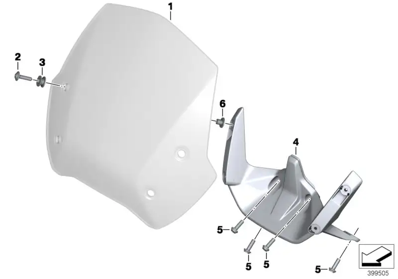 BMW Halter Windschild K53 46638555087 - Bildposition 04