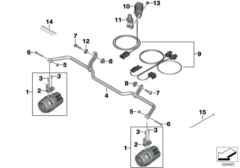 BMW Kabelbaum LED-Zusatzscheinwerfer K54 61128395603