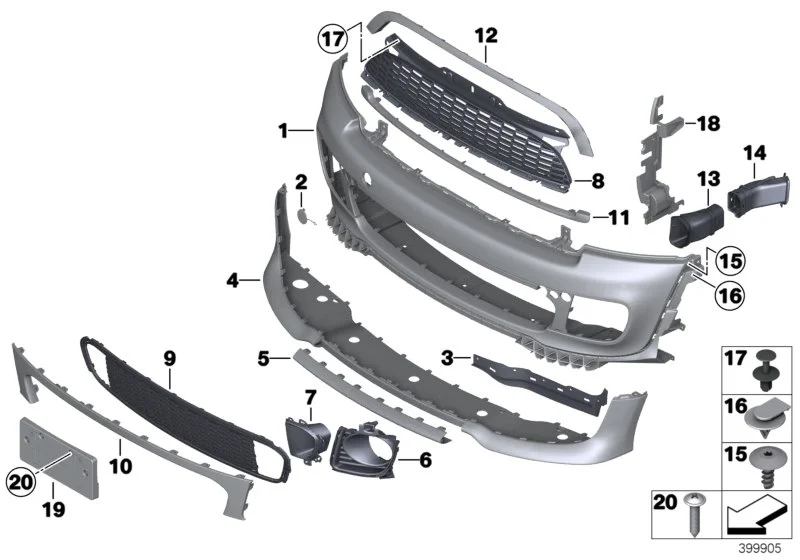 BMW Abdeckung Bugleuchte rechts R55 R56 R57 R58 R59 51117283348