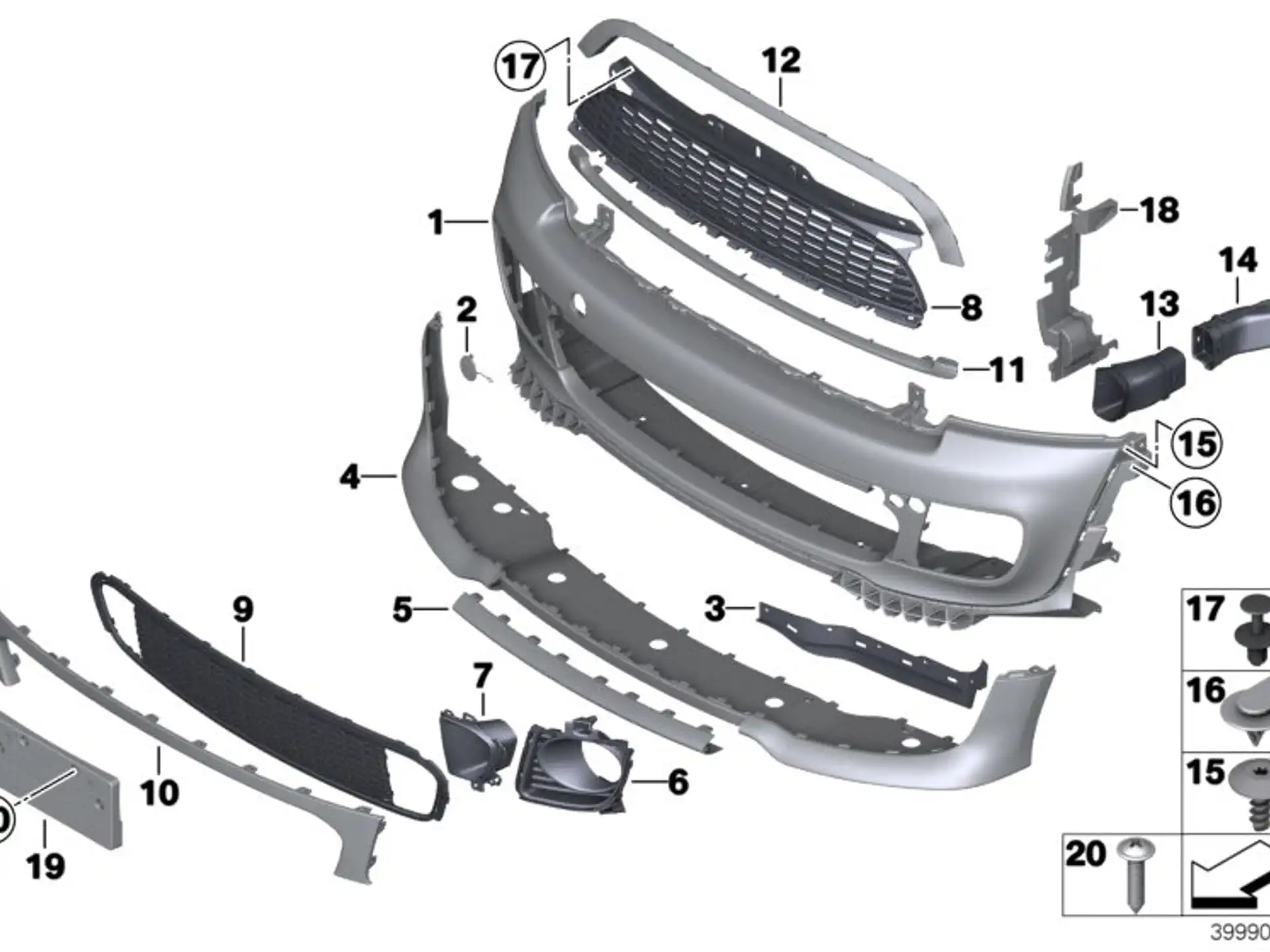 BMW Abdeckung Bugleuchte rechts R55 R56 R57 R58 R59 51117283348